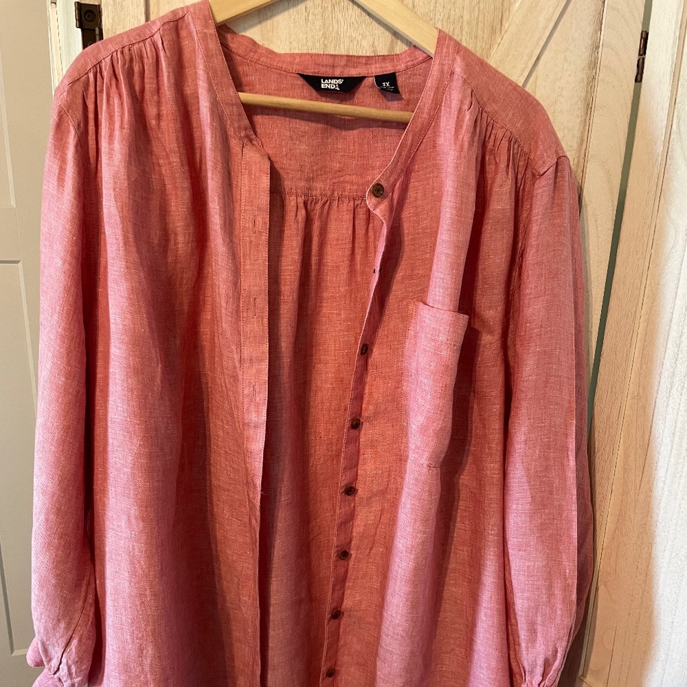 Soft red linen shirt